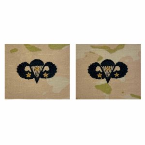 Army Embroidered Badge on OCP Sew On: Combat Parachutist, 3rd Award