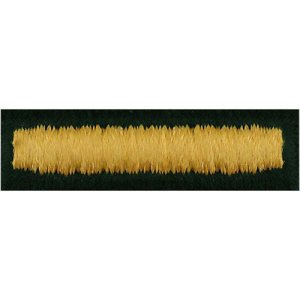Army Embroidered Bar: Overseas, embroidered gold on green, male