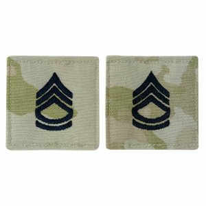 Army embroidered OCP with hook rank insignia: Sergeant First Class