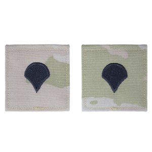Army embroidered OCP with hook rank insignia: Specialist 4