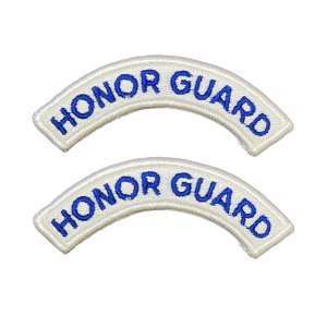 Army Embroidered Tab: Honor Guard Blue Letters on White, color