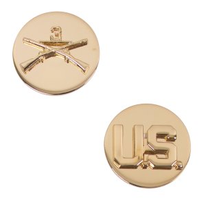 Army Enlisted Branch of Service Collar Device: US and Infantry with #3