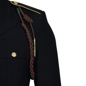 Army Fourragere (Lanyard): French WWII, green and red with polish brass tip
