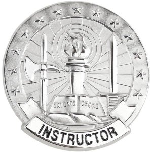 Army Identification Badge: Basic Instructor, Silver Mirror Finish