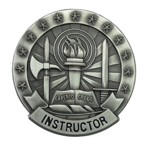 Army Identification Badge: Basic Instructor, Silver Oxidized