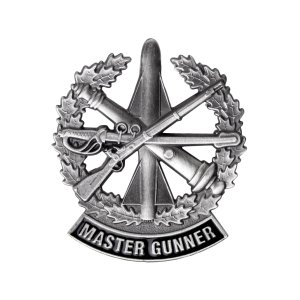 Army Identification Badge: Master Gunner, Silver Oxidized