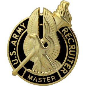 Army Identification Badge: Master Recruiter, gold