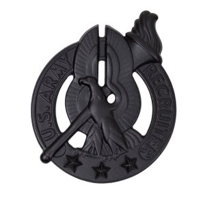 Army Identification Badge: Recruiter, Subdued Metal Black for Silver
