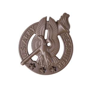 Army Identification Badge: Recruiter, Subdued Metal Brown for Gold