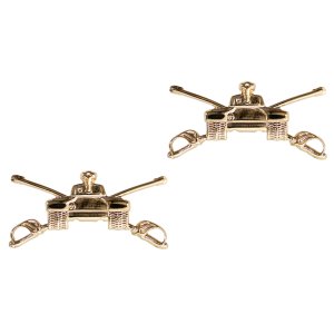 Army Officer Branch of Service Collar Device: Armor, 22k gold plated