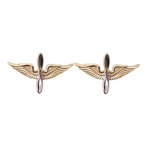 Army Officer Branch of Service Collar Device: Aviation, 22k gold plated