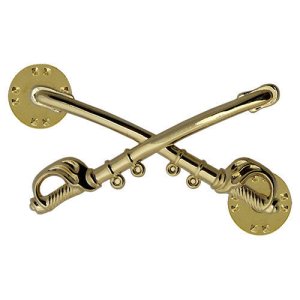 Army Officer Branch of Service Collar Device: Cavalry, 22k gold plated
