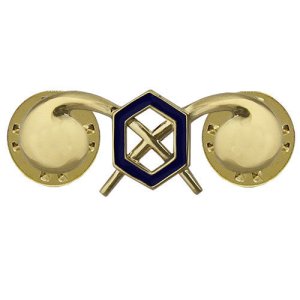Army Officer Branch of Service Collar Device: Chemical, 22k gold plated