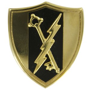 Army Officer Branch of Service Collar Device: Electronic Warfare, 22k gold plated