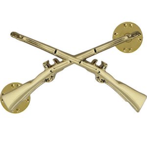Army Officer Branch of Service Collar Device: Infantry, 22k gold plated