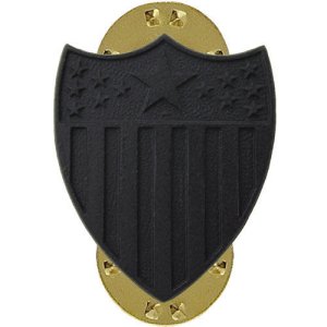 Army Officer Collar Device: Adjutant General, black metal