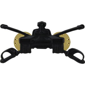 Army Officer Collar Device: Armor, black metal