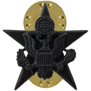 Army Officer Collar Device: General Staff, black metal