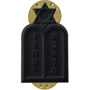 Army Officer Collar Device: Jewish Chaplain, black metal