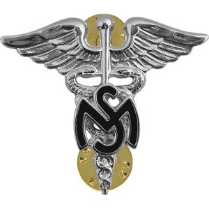 Army Officer Collar Device: Medical Service, Mirror Finish