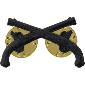 Army Officer Collar Device: Military Police, black metal