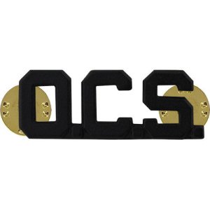 Army Officer Collar Device: Officer Candidate School: OCS, black metal