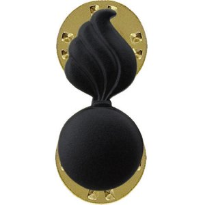 Army Officer Collar Device: Ordnance, black metal