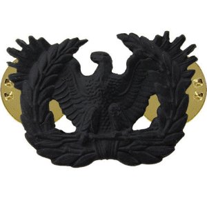Army Officer Collar Device: Warrant Officer, black metal