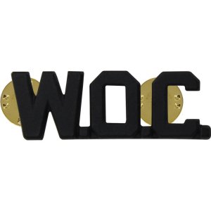 Army Officer Collar Device: Warrant Officer Candidate: WOC, black metal