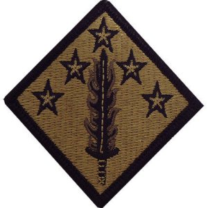 Army Patch: 20th CBRNE Chemical, Biological, Radiological, Nuclear, Explosives Command, embroidered on OCP
