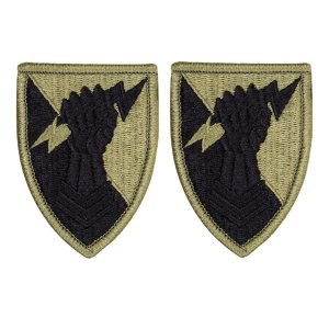 Army Patch: 38th Air Defense Artillery Brigade, embroidered on OCP with hook