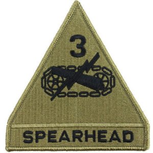Army Patch: 3rd Third Armored Division, embroidered on OCP