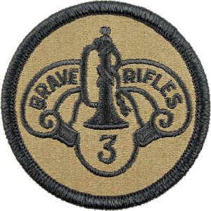 Army Patch: 3rd Third Cavalry Regiment, embroidered on OCP
