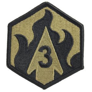 Army Patch: 3rd Third Chemical Brigade, embroidered on OCP
