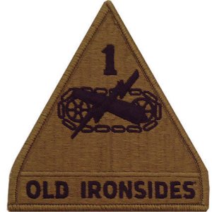 Army Patch: First Armored Division, embroidered on OCP