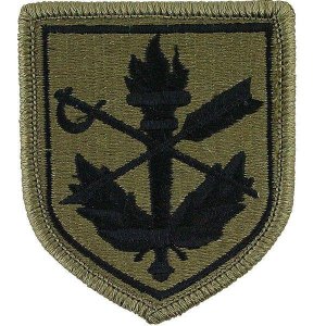 Army Patch: Judge Advocate General Legal Center and School, embroidered on OCP