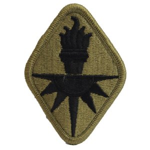 Army Patch: Military Intelligence School Center, embroidered on OCP