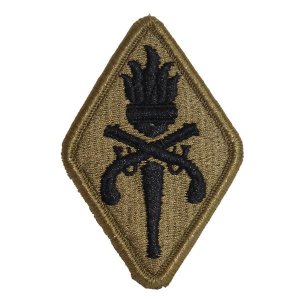 Army Patch: Military Police School, embroidered on OCP