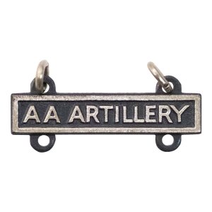 Army Qualification Bar: Anti-Aircraft Artillery, silver oxidized finish