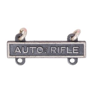 Army Qualification Bar: Auto Rifle, silver oxidized finish