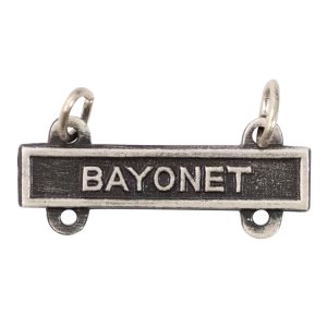 Army Qualification Bar: Bayonet, silver oxidized finish