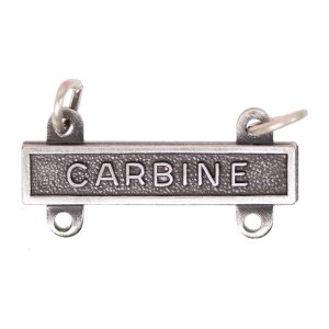 Army Qualification Bar: Carbine, silver oxidized finish