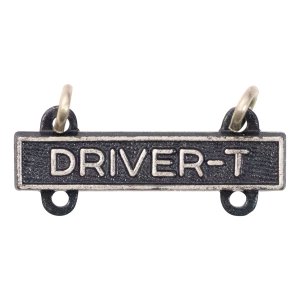 Army Qualification Bar: Driver T, silver oxidized finish