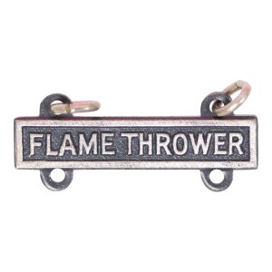 Army Qualification Bar: Flame Thrower, silver oxidized finish