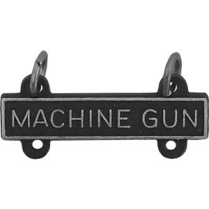 Army Qualification Bar: Machine Gun, silver oxidized finish
