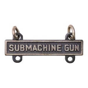Army Qualification Bar: Submachine Gun, silver oxidized finish