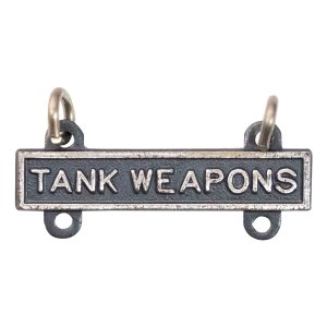 Army Qualification Bar: Tank Weapons, silver oxidized finish