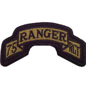 Army Scroll Patch: 75th Ranger Regiment, embroidered on OCP