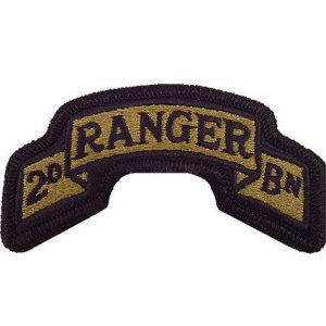 Army Scroll Patch: Second Ranger Battalion, embroidered on OCP