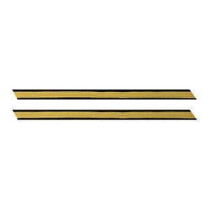 Army Service Stripe: Gold Embroidered on Blue, female, set of 1